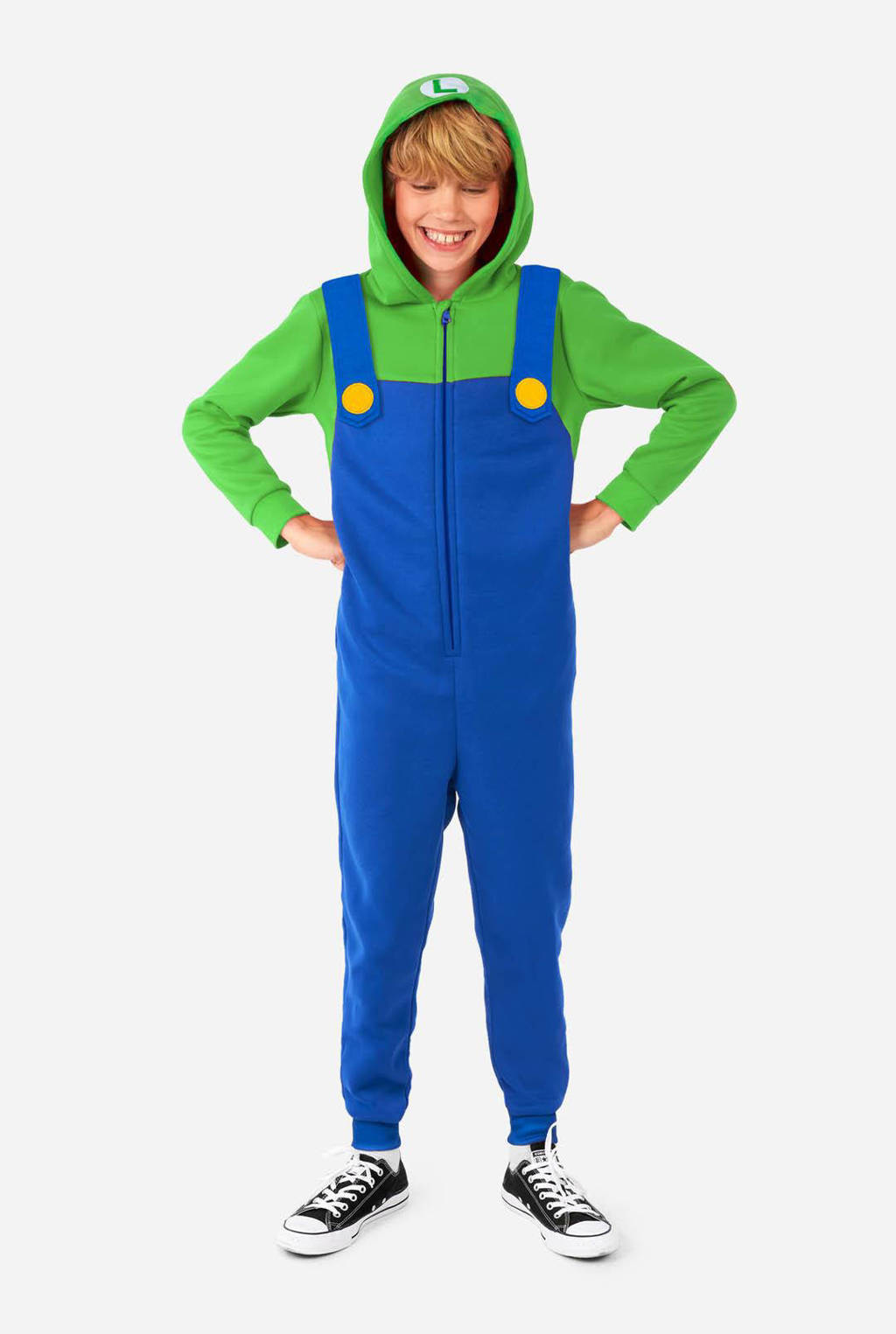 OppoSuits onesie Luigi blauw/groen