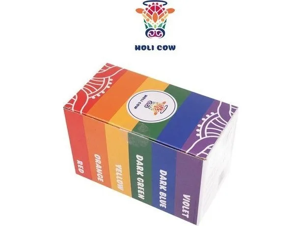 Holi Cow farvet pulver Holi- 6x100 g