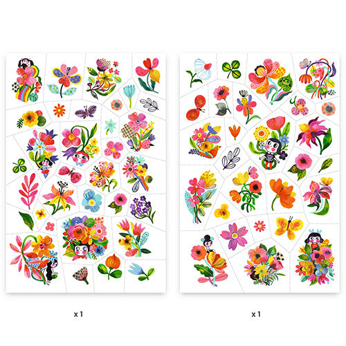 Djeco tattoos aquarel bloemen