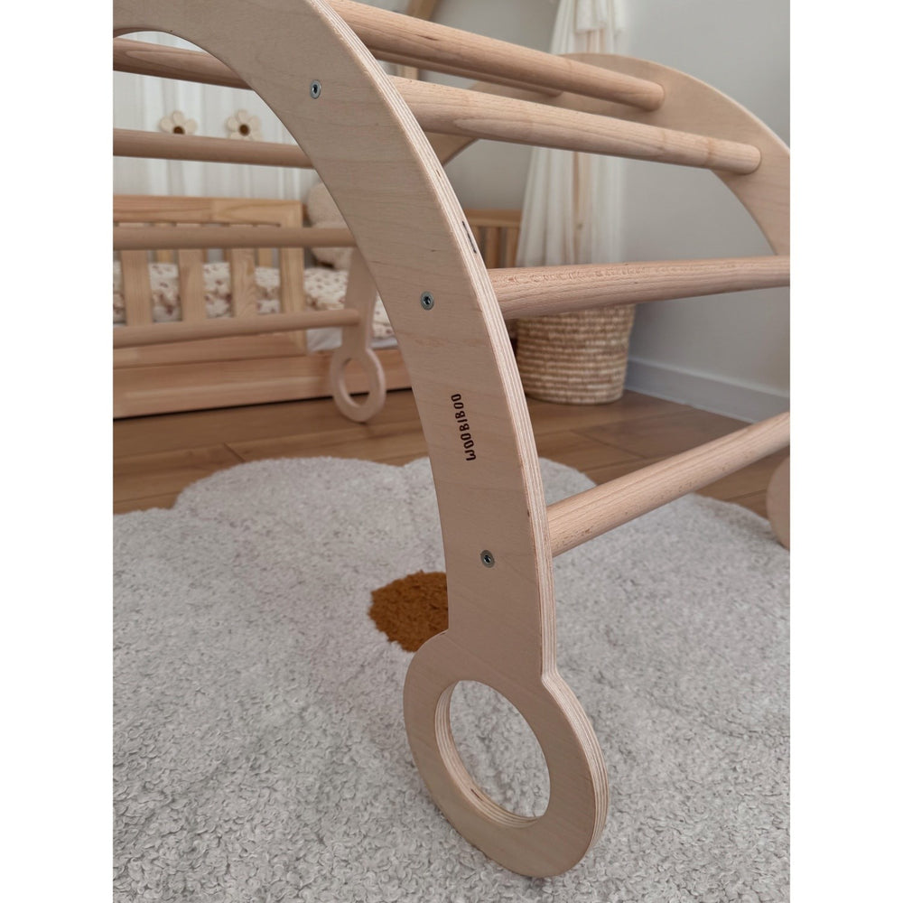 Køb Woobiboo Natural Montessori Rocker Med Beige Madras Og Slide-Climber L