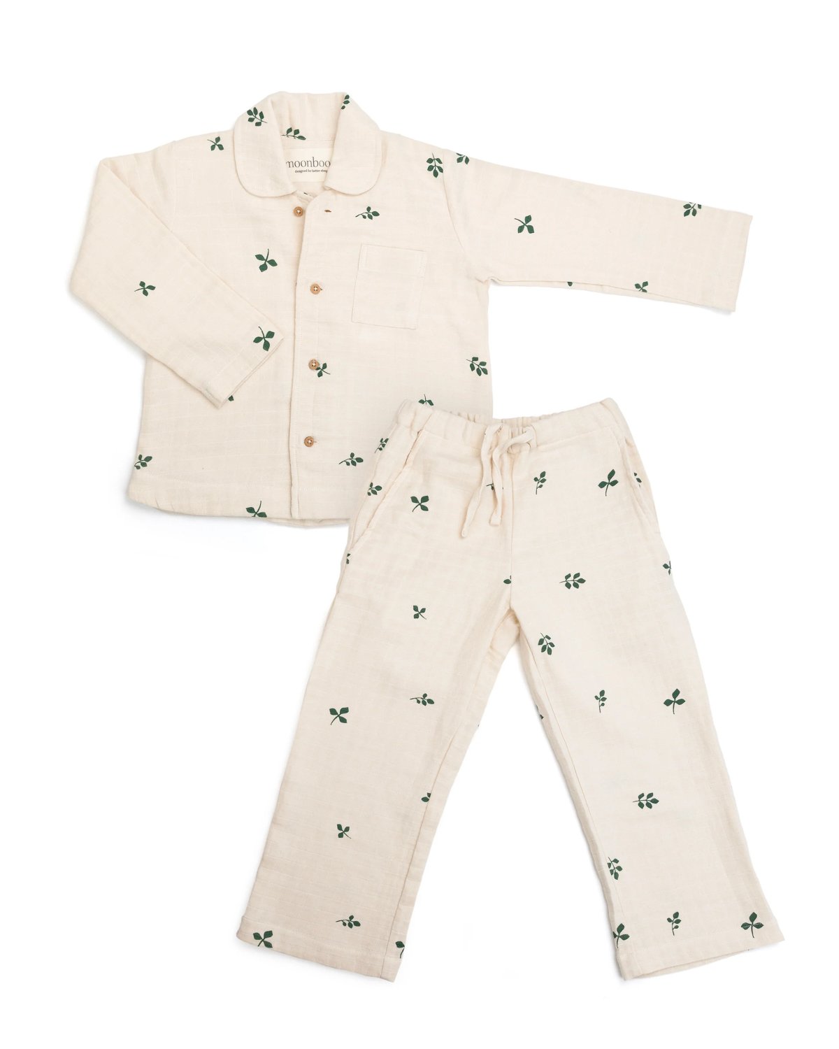 Pysjamas i 100% Øko Bomull, Muslin – Trøye og Bukse | Two-piece pyjama