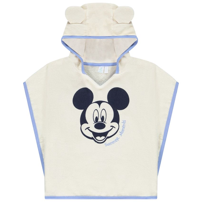 Cape de bain en éponge Mickey Disney pour bébé garçon - Ecru