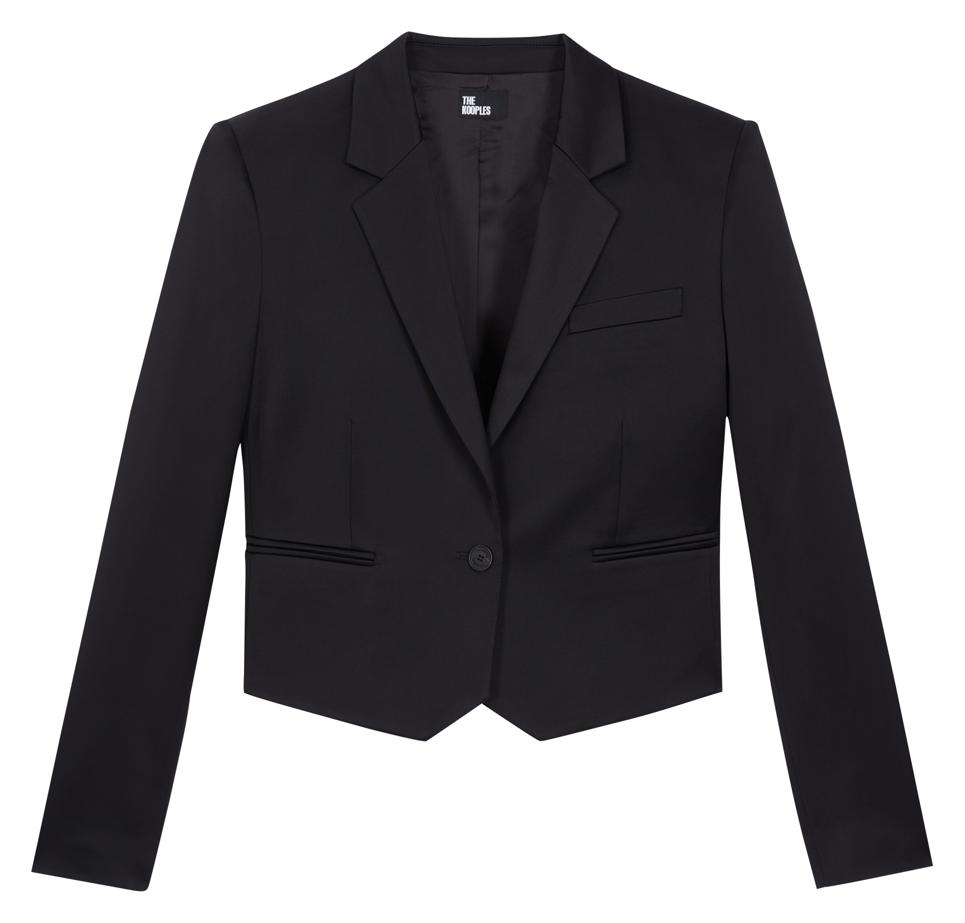 Veste de costume courte satinée | Noir