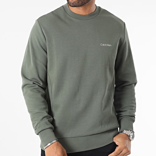 Sweat Crewneck Micro Logo Repreve 9926 Vert Kaki