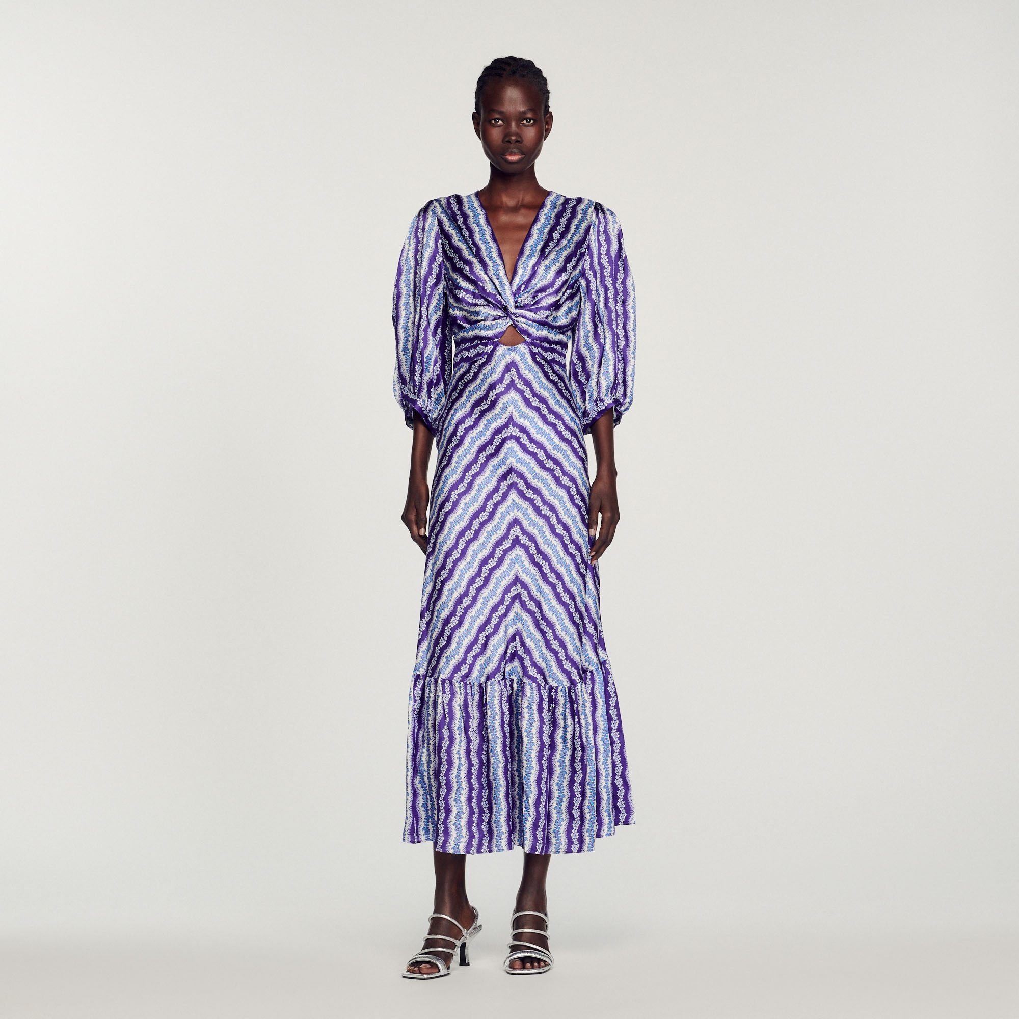 Robe torsadee imprime fleuri