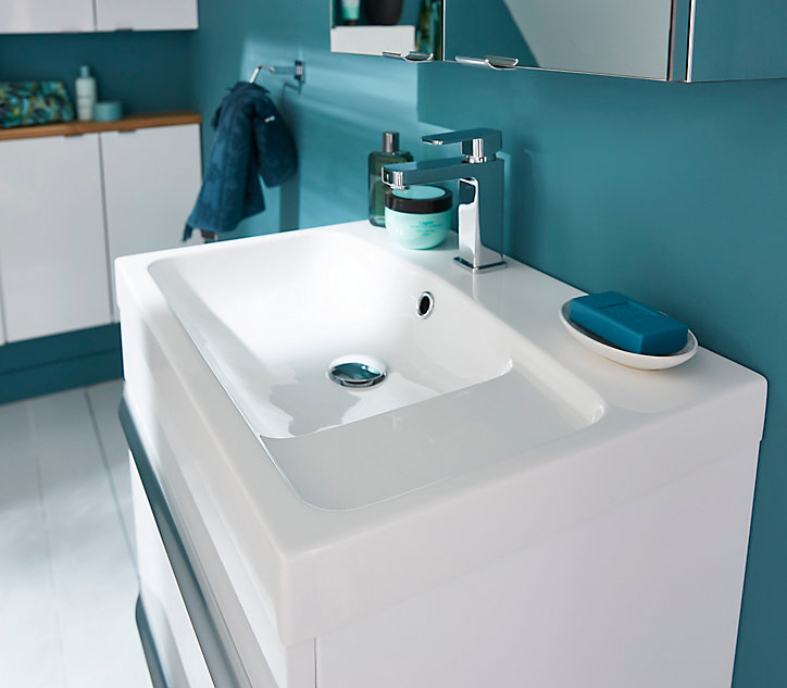 Plan vasque blanc GoodHome Mila 60 cm