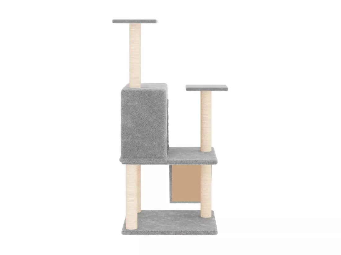Arbre à chat avec griffoirs en sisal Gris clair 109 cm