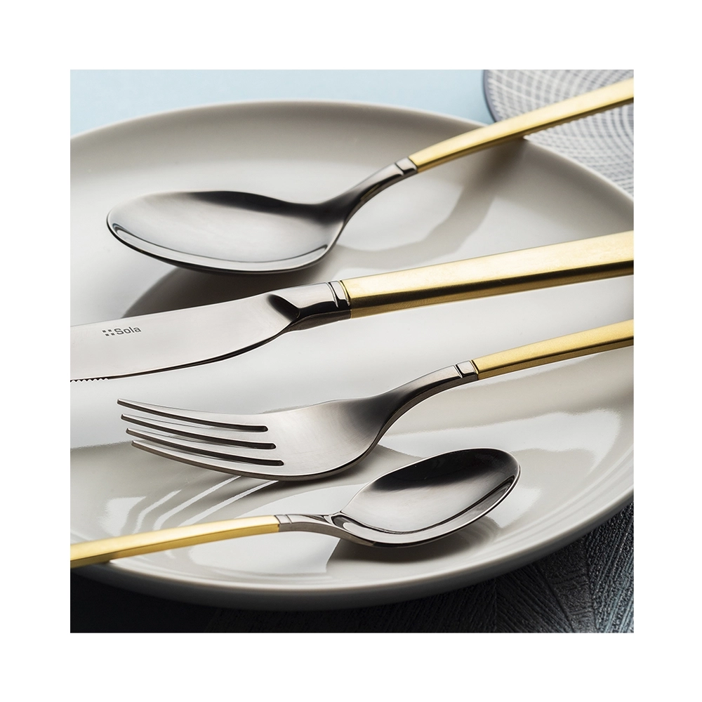 Sola Porto PVD Besteckset 16-tlg. Light grey/champagne
