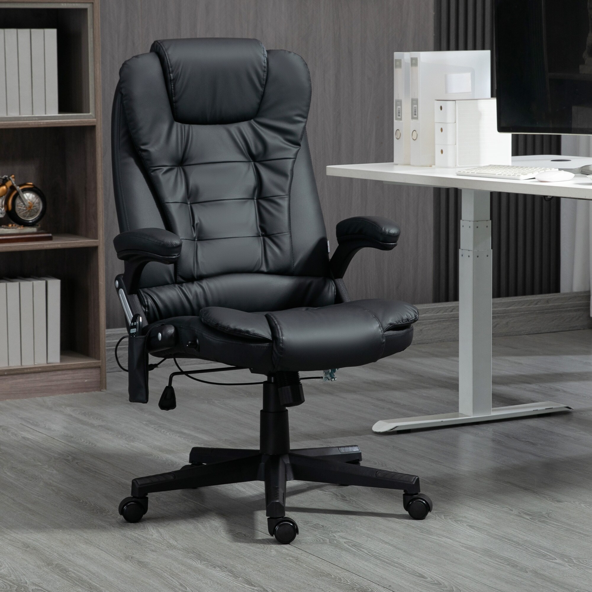 HOMCOM Bürosessel / Chefsessel mit Massagefunktion 62 x 68 x (111-121) cm (BxTxH)