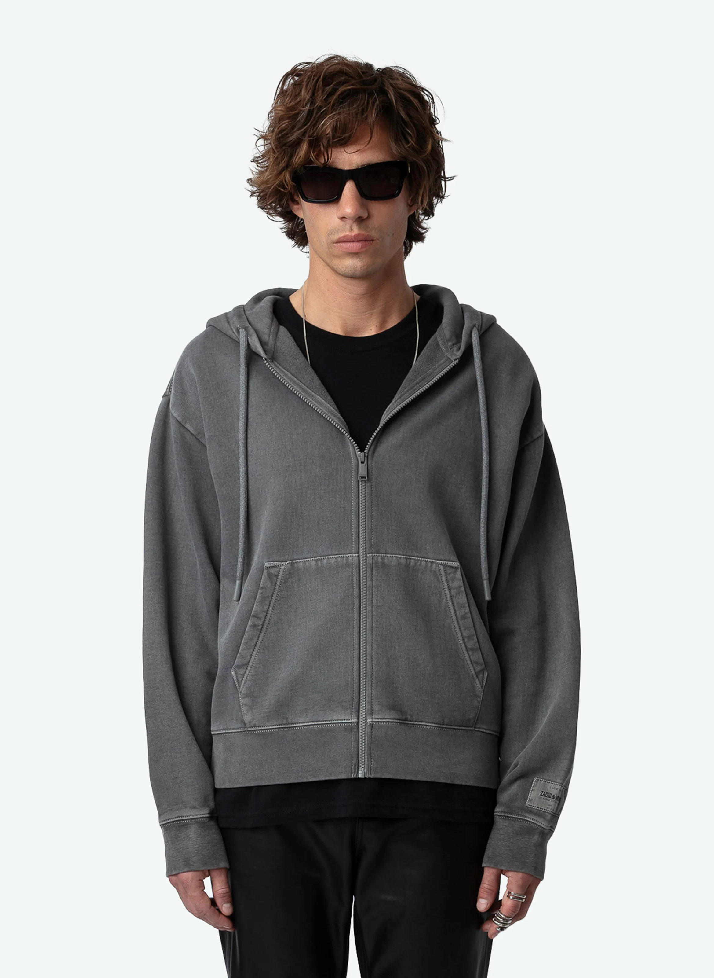 SACHA - Sweatshirt zippé en coton bio | Gris