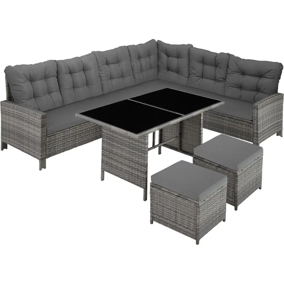 tectake - loungeset - wicker - grijs