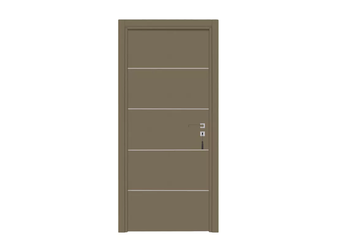 Bloc-porte pose fin de chantier collection Premium Seymour, H.204 x l.83 cm, aspect cuir lichen, réversible