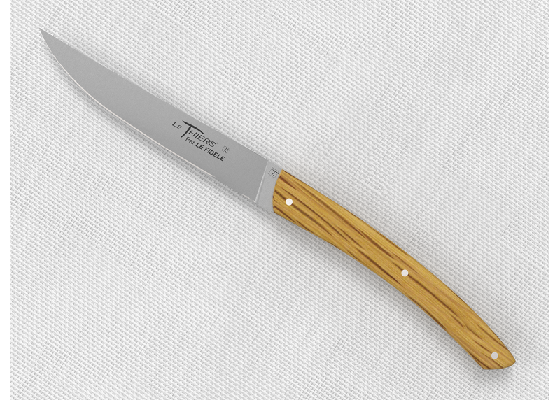 Service de 6 couteaux de table LE THIERS® avec un manche en bois de chêne et lame en acier inoxydable