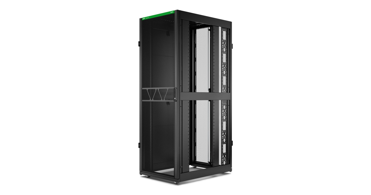 APCNetShelter SX Gen 2 AR3155B2, 45U server rack  (Zwart/groen, 75(b) x 212,4(h) x 107(d) cm, met zijkanten)