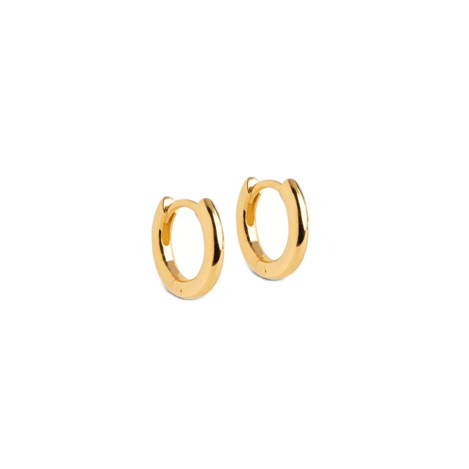 Enamel Chunky Classic 8 mm Øreringe 18 kt. Forgyldt Sølv E248G