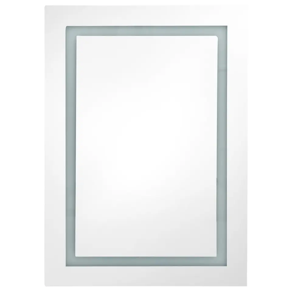 vidaXL Badkamerkast met spiegel LED 50x13x70 cm glanzend zwart