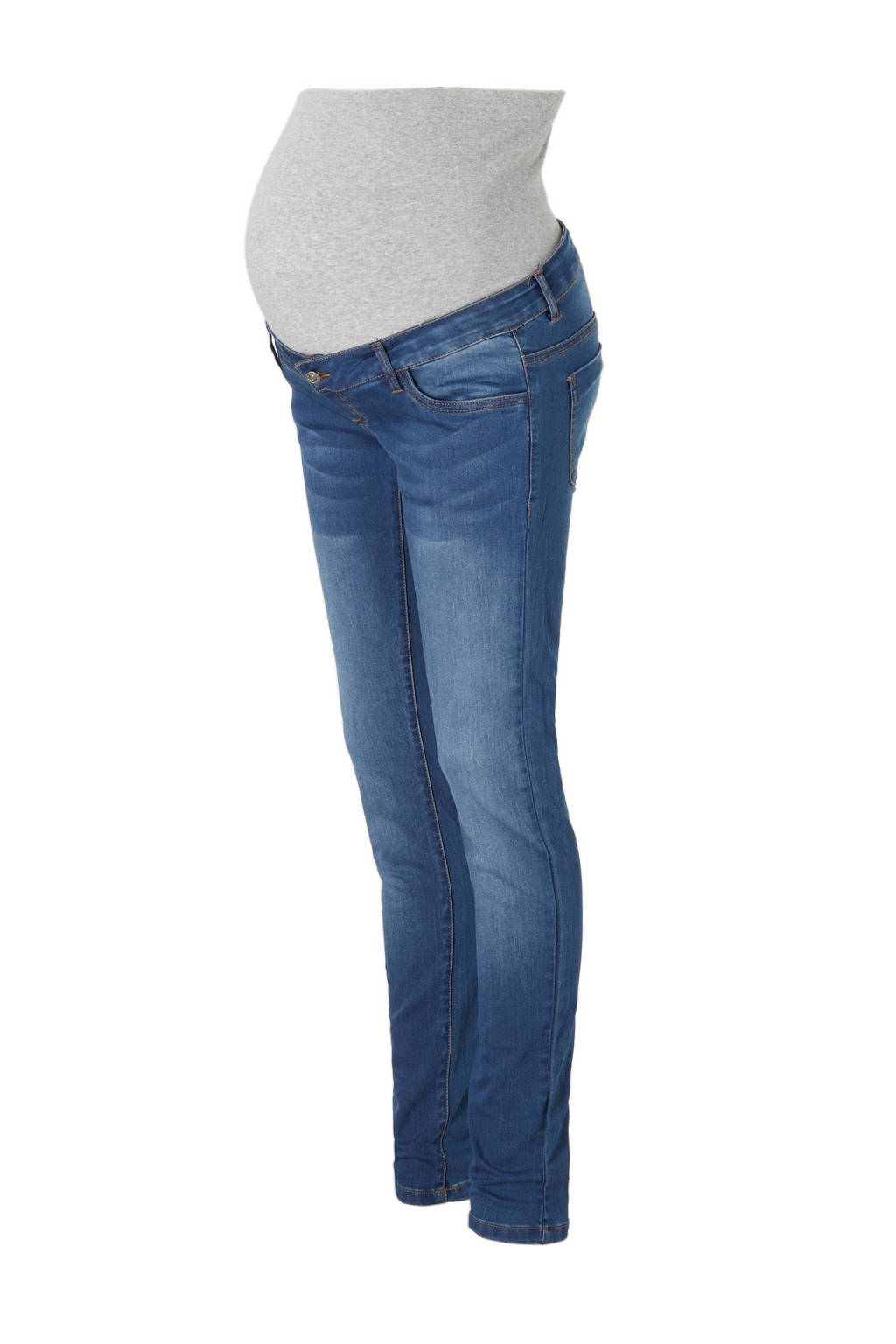 MAMALICIOUS slim fit zwangerschapsjeans MLFIFTY blauw