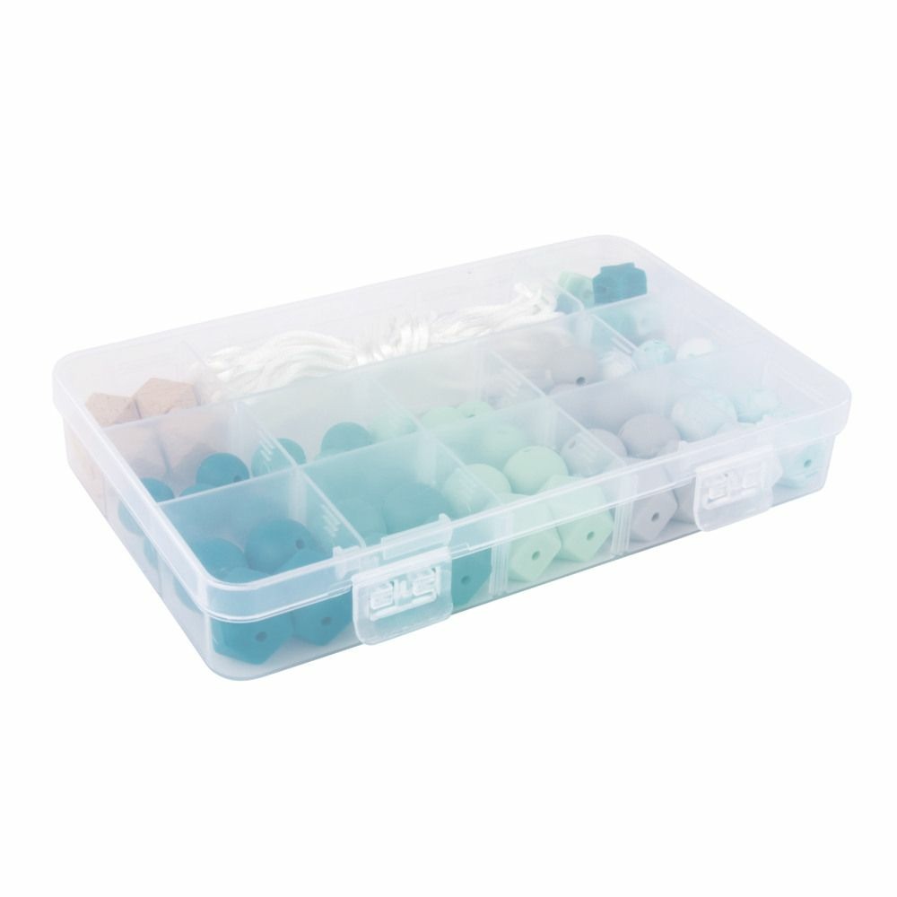Coffret de perles en silicone - vert menthe