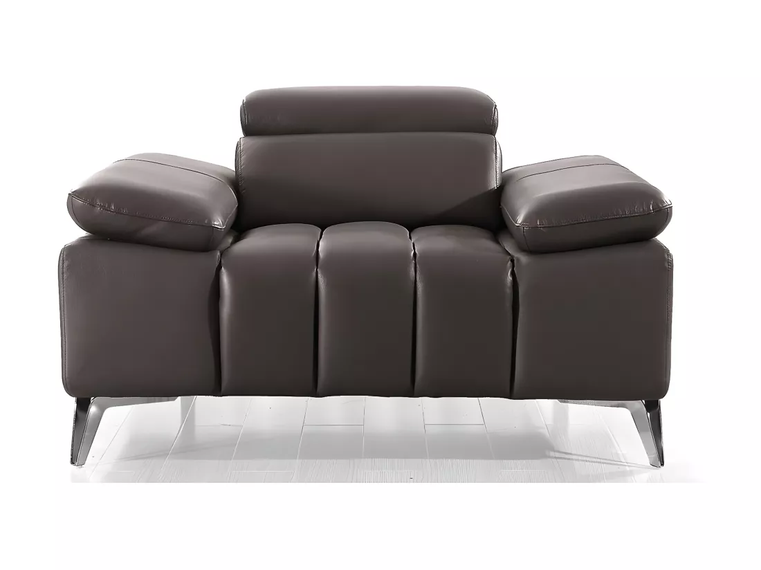 Fauteuil cuir Design LYAM Marron