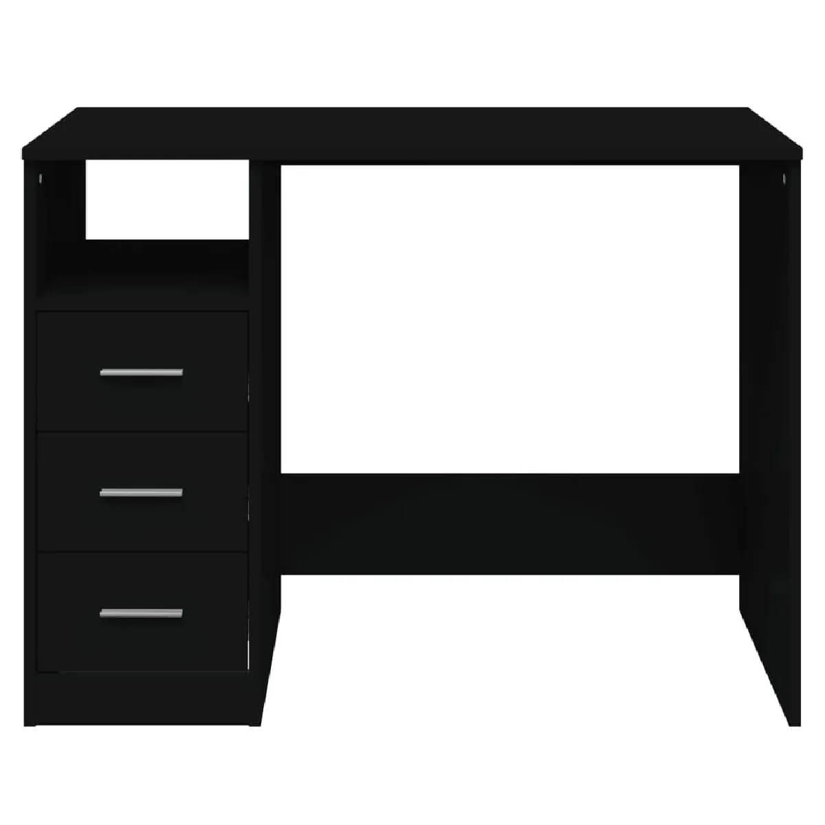 VIDAXL Bureau avec Tiroirs - Bois Noir