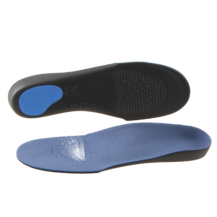 (1 Paar) Gr. 42-44 Schuhsohlen Einlegesohlen Fuss Stütze mit Wölbung - Blau / Schwarz