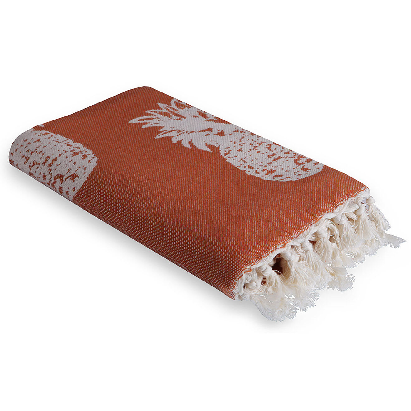 Febronie Fouta reversible Ananas rouge - 100x200 cm