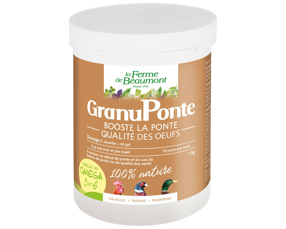 Granuponte 1 kg • favorise et booste la ponte des poules • soin naturel en granulés
