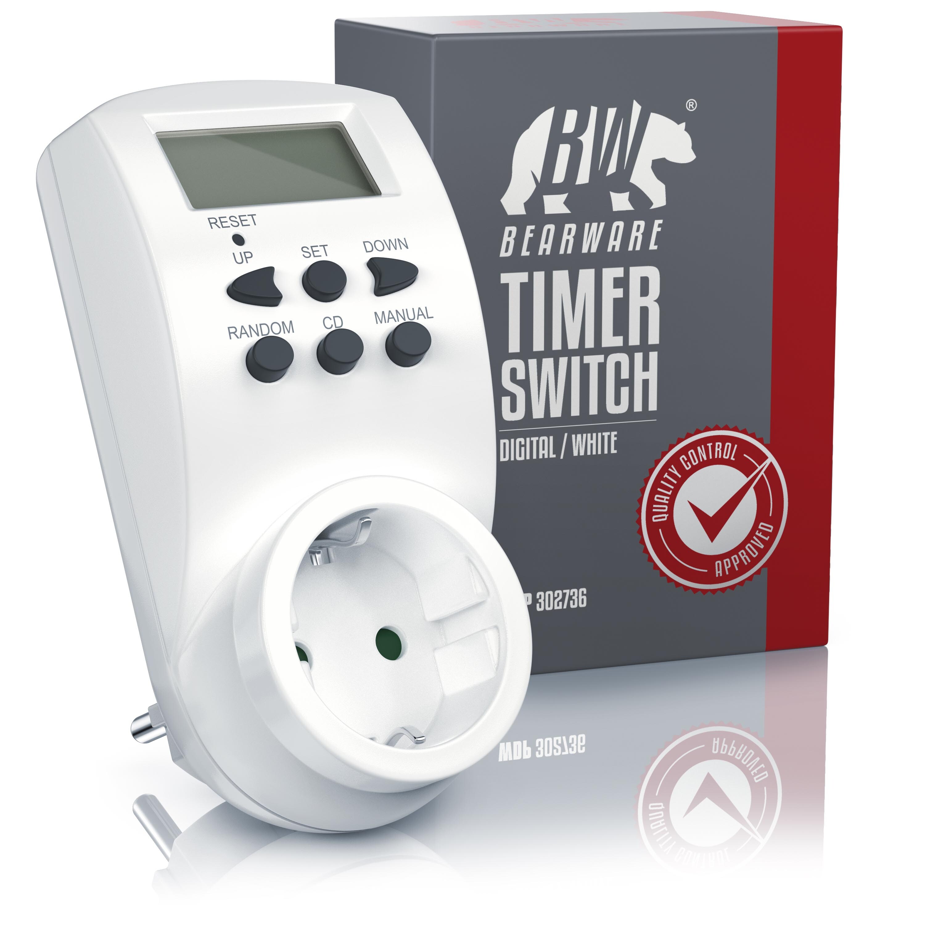 BEARWARE Zeitschaltuhr mit 1,4“ LCD-Display - 8 konfigurierbare Schaltprogramme