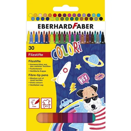 Eberhard Faber Fasermaler dünn, 30 Stück