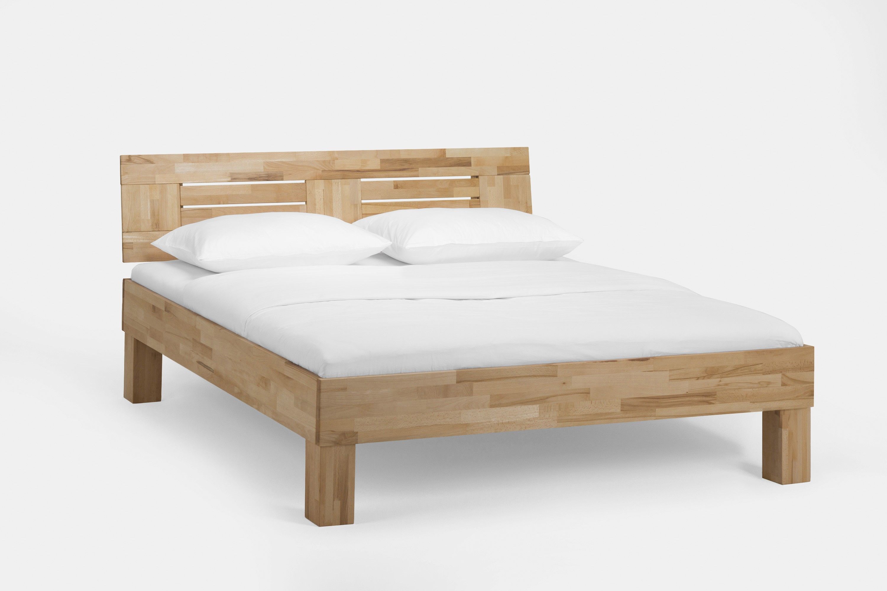 Holzbett Classic 200 x 200 cm Kernbuche geölt