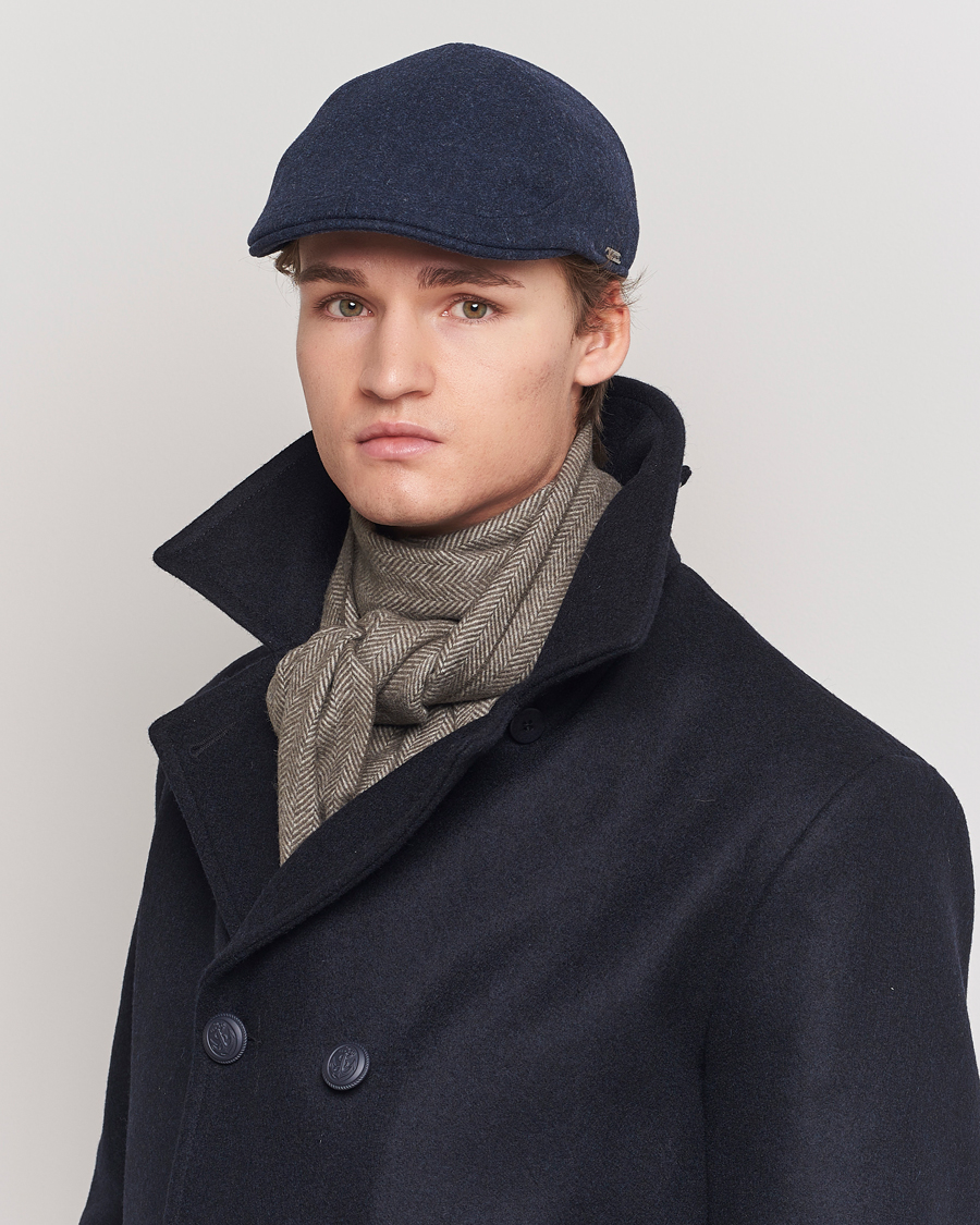 Wigéns Pub Cap Melton Wool Blue Melange