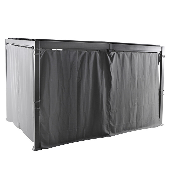 Pergola AVILA Graphite + 1 kit de rideaux
