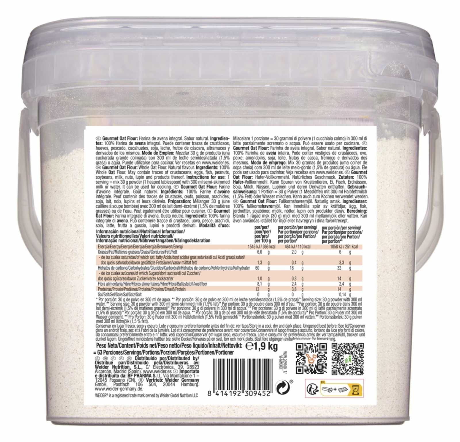 Farinha de Aveia Weider 1,9 kg