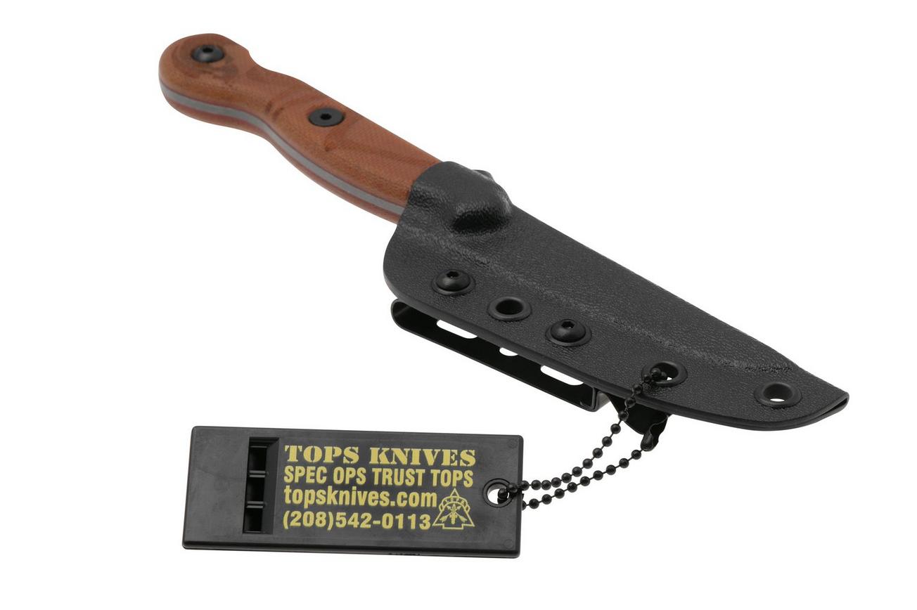 Tops El Pionero ELPO-01 Tan Canvas Micarta, vaststaand mes