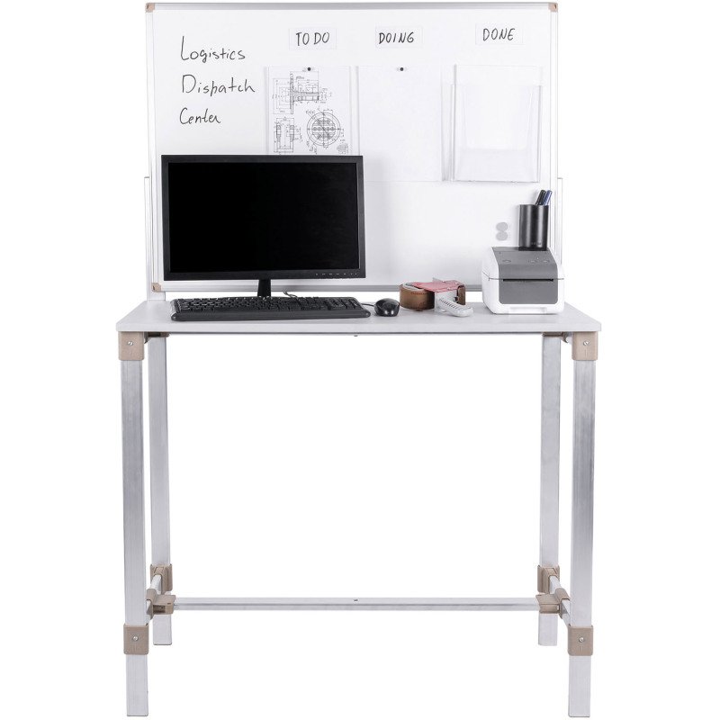 Station travail avec tableau blanc acier laqué 75 x 106,5 cm BioFusion Dispatch Bi Office