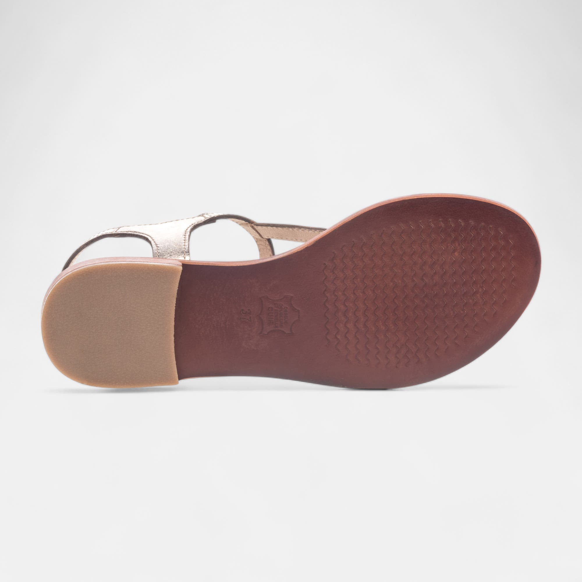 Nu-pieds Femme en cuir or