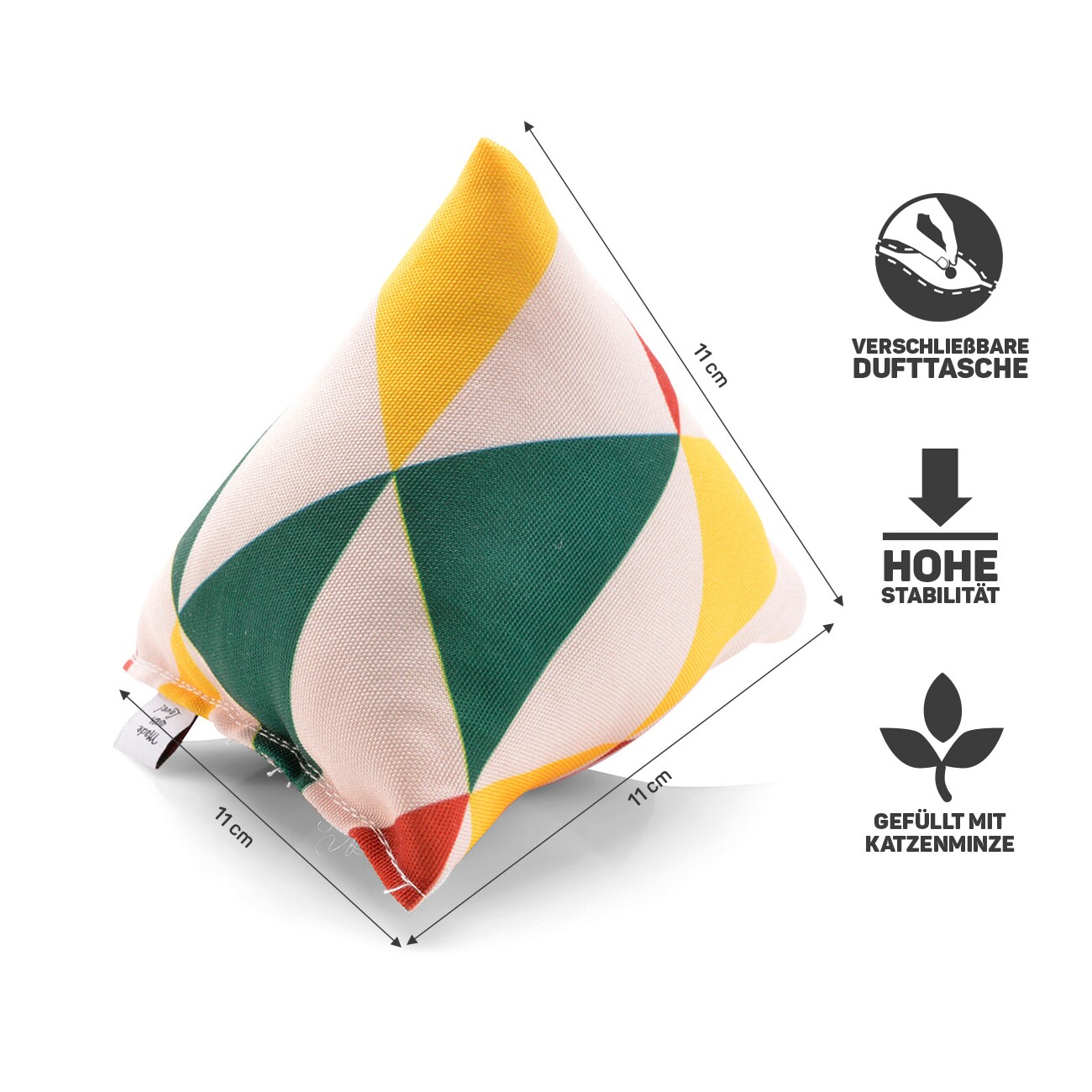 Canadian Cat Company Catnipspielzeug 6x Schmusepyramide Reggae Triangle