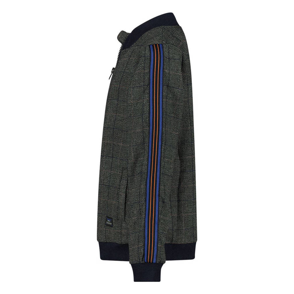 Koko Noko geruit sweatvest donkergrijs