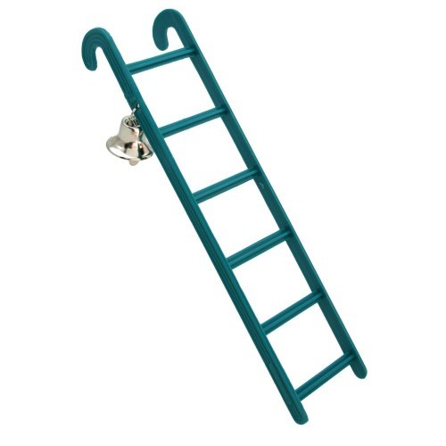 Escada de plástico com sino para pássaros