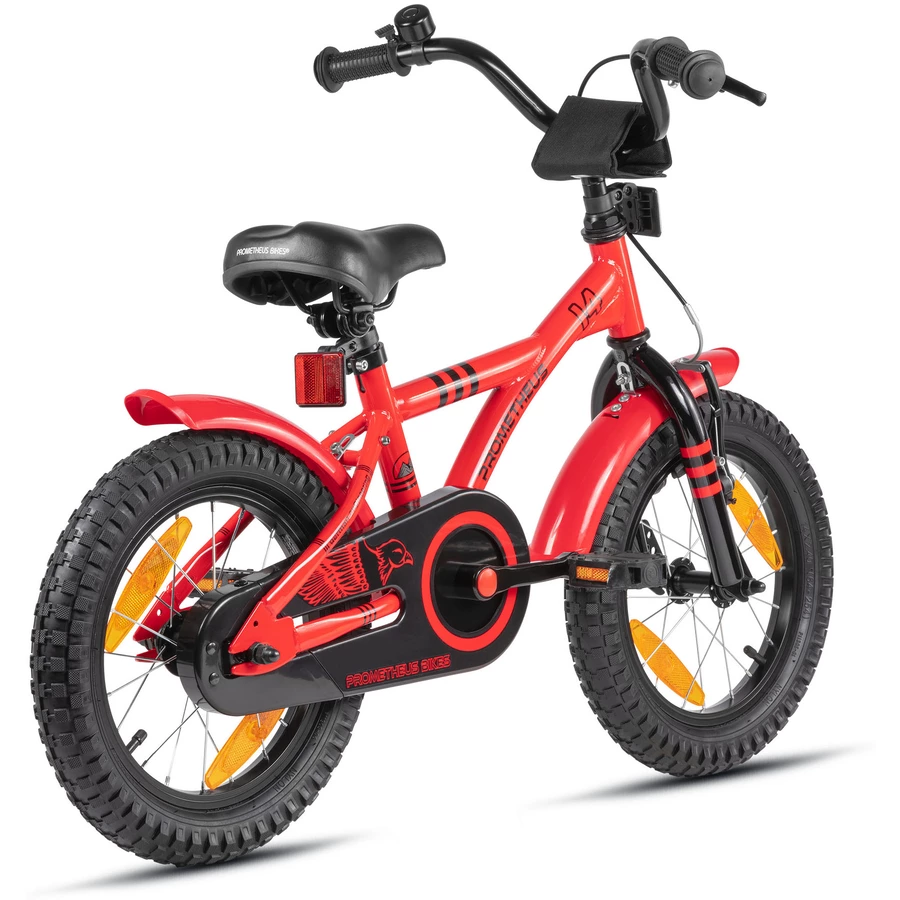 PROMETHEUS BICYCLES® HAWK Kinderfahrrad 14 , Rot-Schwarz mit Stützrädern