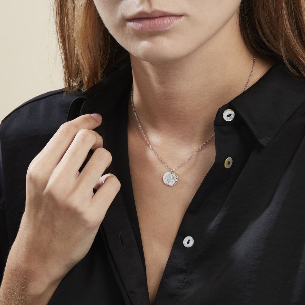 Collier Argent Blanc Sofee Nacre