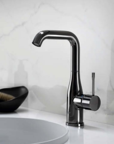 Grohe Essence New wastafelkraan L-size met hoge draaibare uitloop cartouche hard graphite