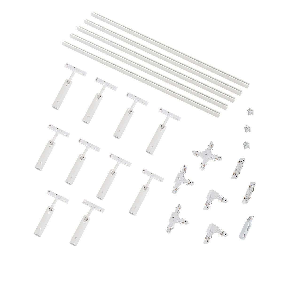 Modern railsysteem met 10 spots wit 1-fase - Slimline Uzzy