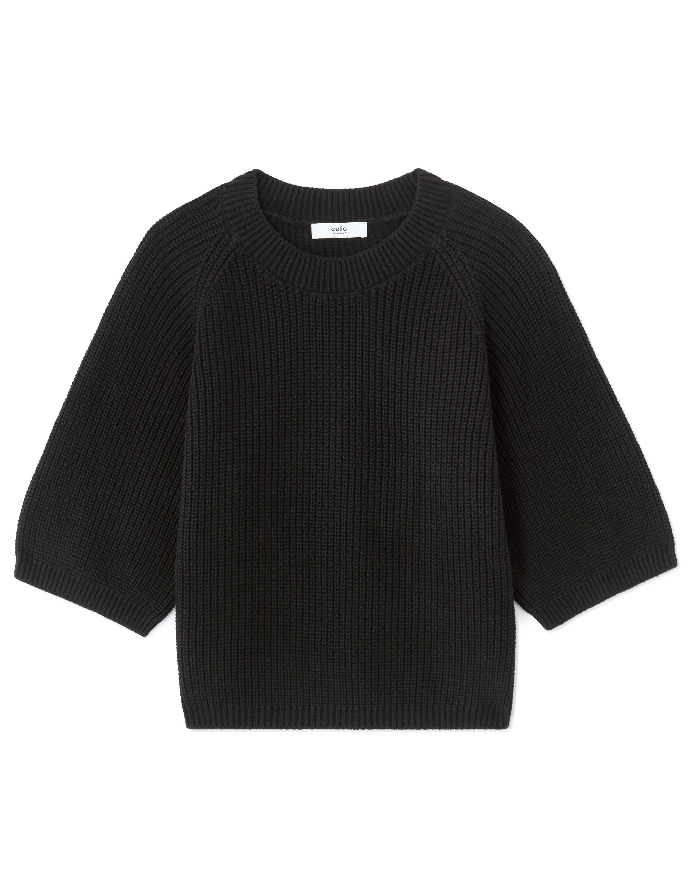 Pull oversize manches 3/4 - noir