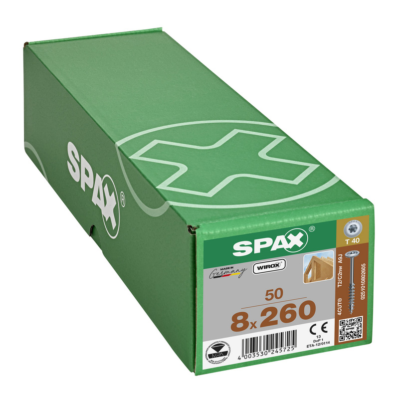 Spax universele schroeven tellerkop deeldraad 8x260mm TX40