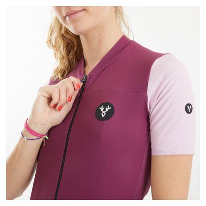 Maillot Manches Courtes Femme LeBram Ventoux Uni Framboise