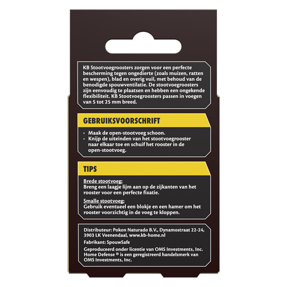 KB Home Defense Stootvoegrooster 50 mm10 stuks