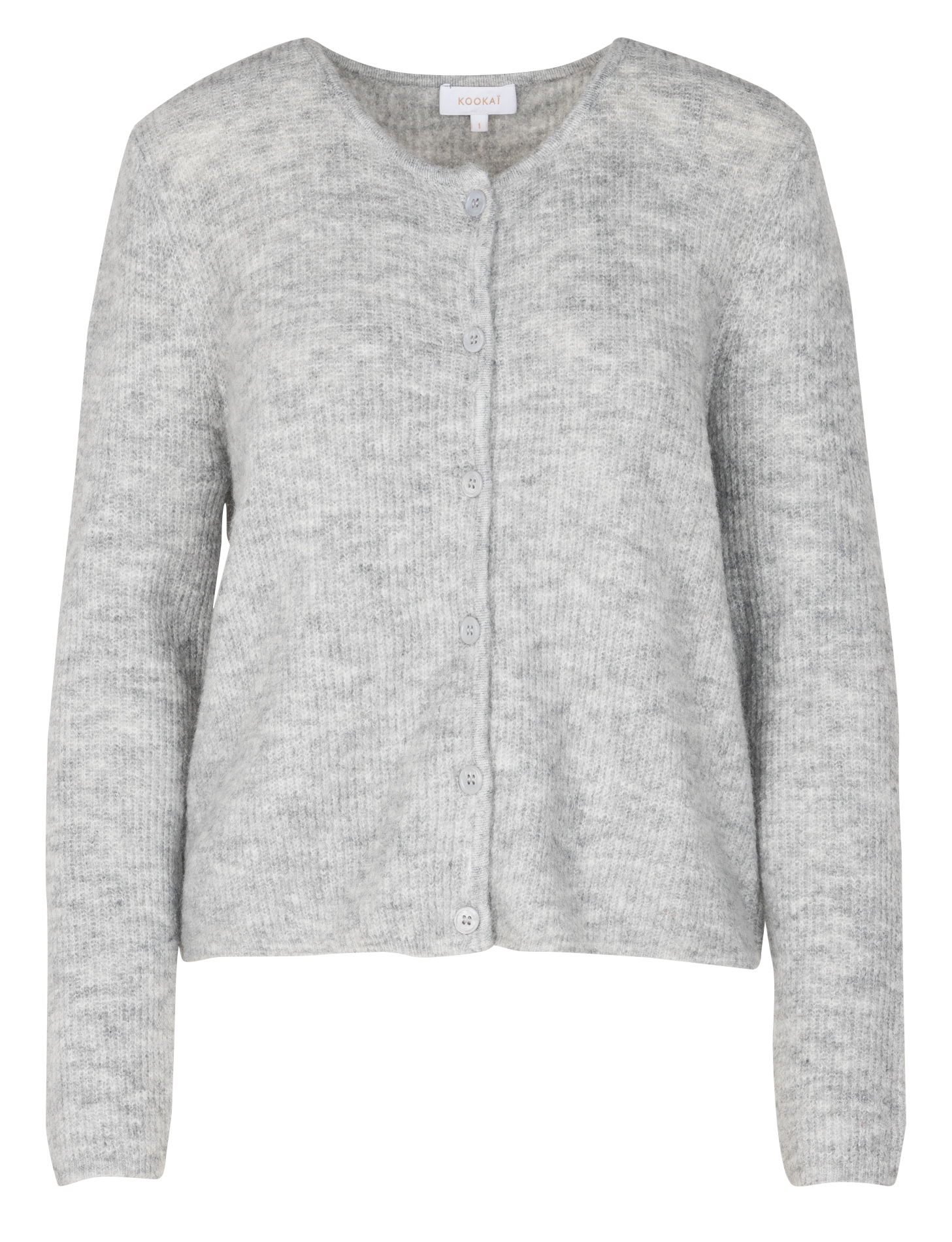 DANNA - Gilet droit col rond| Gris