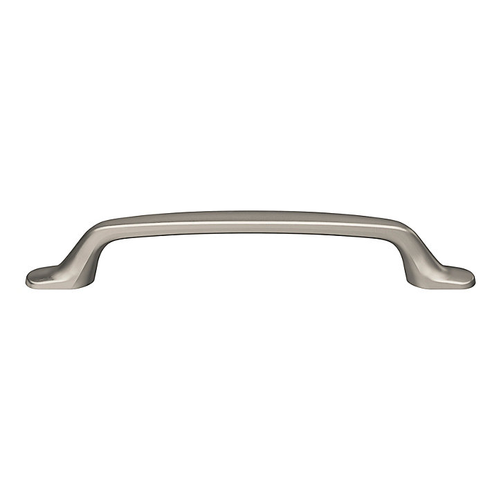 Lot 6 poignées de meuble nœud GoodHome Govlin aluminium effet nickel satin gris l.164mm x l.20mm x H. 24mm entraxe 128mm