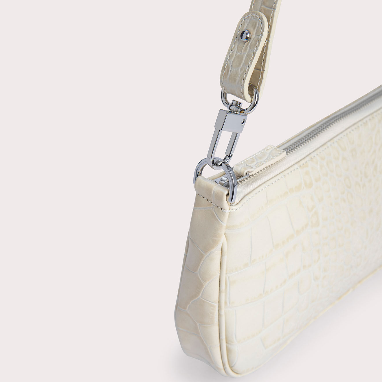 By Far Sac à main en Cuir Rachel crème -  13.5x27x4 cm